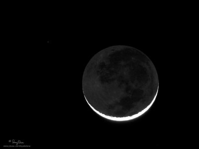 EARTHSHINE - 40D + 500 f4 IS + Canon 1.4x TC, 475B/3421 support, MF via Live View