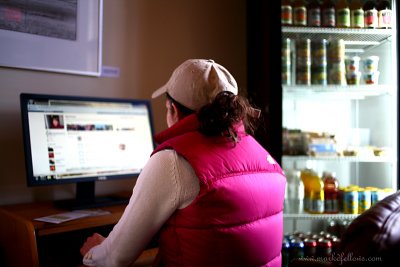 jill checking facebook