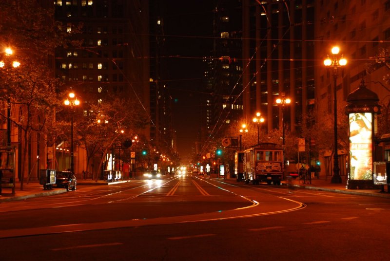 Market Street at night