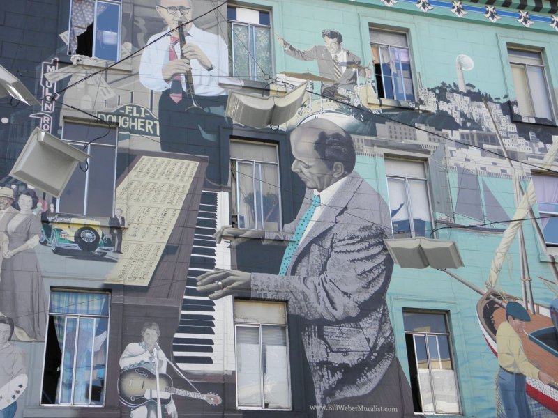 Jazz Mural in North Beach by Bill Weber