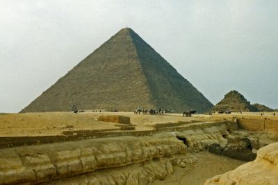 The Great Pyramid of Khufu, One of the Seven Wonders of the Ancient World.