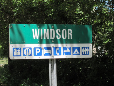 Windsor- typical signage for a trail town.