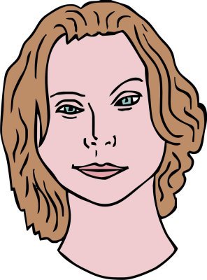 Woman with mouth closed
