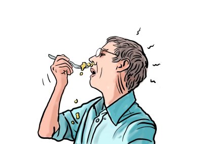 Eating through nose - 1
