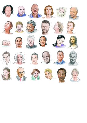 Faces, portraits and groups - Bliss 