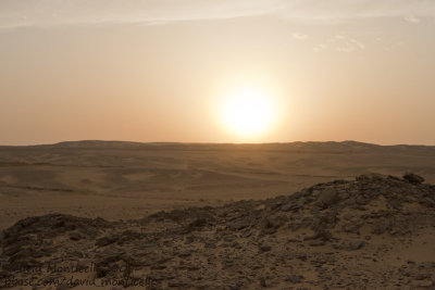 Sunset on desert plains between Nile Valley and Red Sea coast