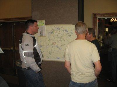 Riders discussing routes