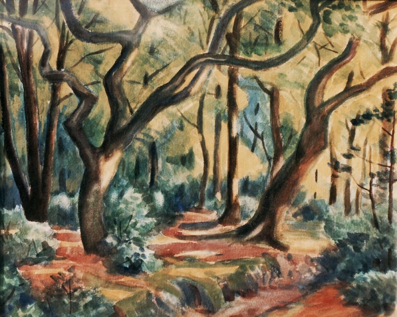 New Forest Glade (Savernake Wood), Jan Gordon. This painting was on my bedroom wall as I grew up, and also that of my brother.