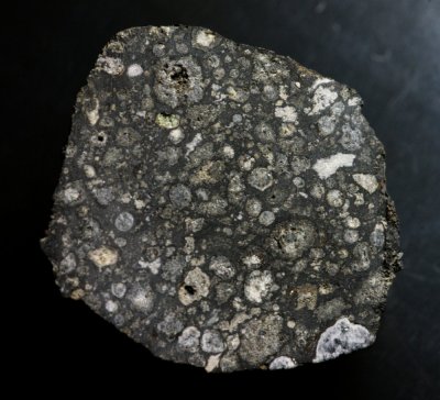 Allende carbonaceous chondrite, 2 cm diameter, 4.3 g. N Mexico.