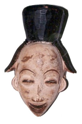 Punu okuyi dance mask, 35 cm tall. Ngounié valley, South Gabon.