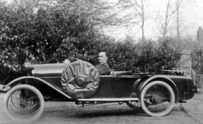 Ashley's car, 15th April 1922. In 1916 he drove a two seater open Peugeot Baby.