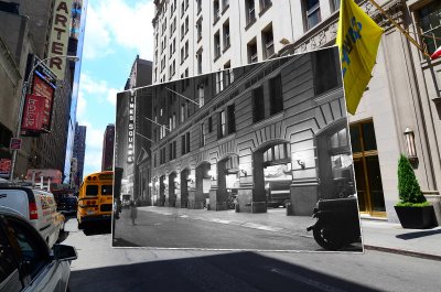 Load station entrance for the New York Times, 225 W. 43rd St