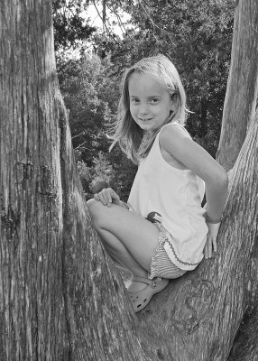 GRANDDAUGHTER KATIE - CADE'S COVE - ORIGINAL COLOR IMAGE CONVERTED TO B&W