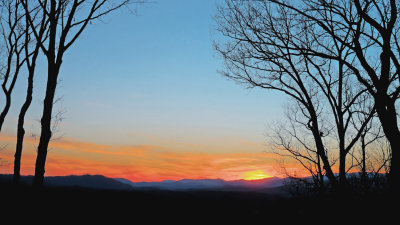 FEBRUARY SUNSET IN WESTERN NORTH CAROLINA  -  HDR IMAGE