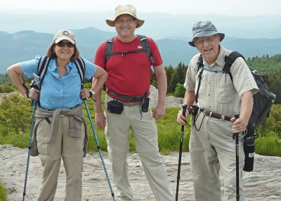 THREE MEMBERS OF OUR NEIGHBORHOOD HIKING CLUB, KNOWN AS THE HELL'S GEEZERS