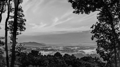 GROUND FOG IN THE VALLEY  -  AN HRD IMAGE, PROCESSED WITH PHOTOMATIX PRO SOFTWARE