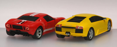 LAMBORGHINI & FORD COBRA GT RADIO-CONTROLLED MODEL CARS (REAR VIEW)