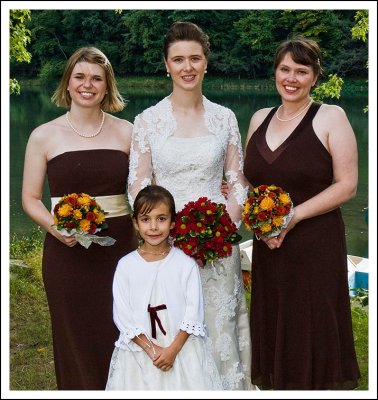 Bride with Bridesmaids and Flower Girl