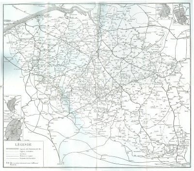 Rseau ferroviaire et vicinal belge en 1935