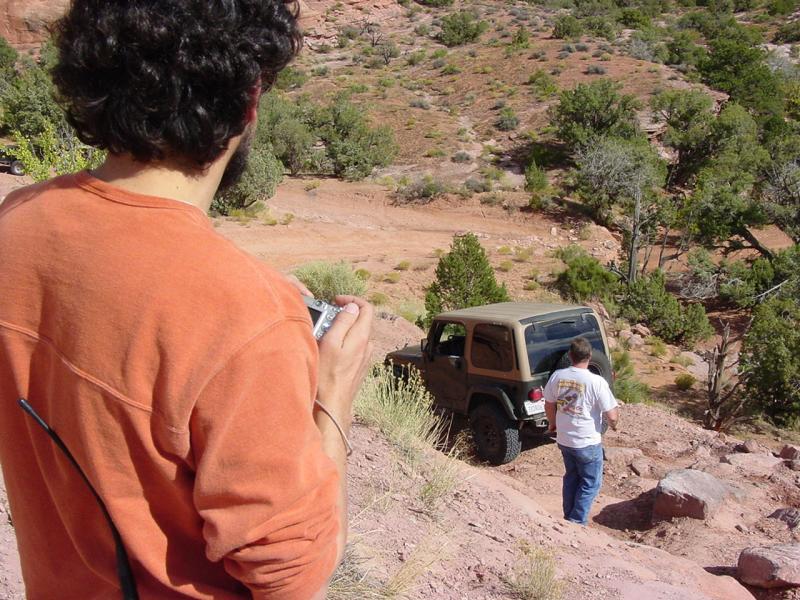 Montego watching his Jeep fly and bounce off the rocks !!!