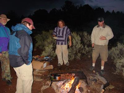 Cold damp rainy night around camp fire !!!!