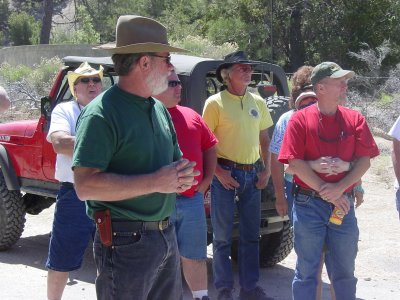 Here's Rick Russell giving a driver meeting for Sunday's trail ride !!!