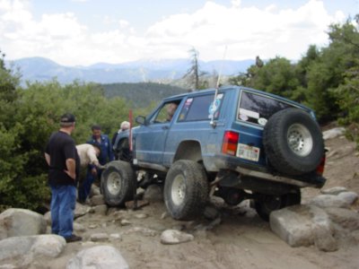 Had to use the Hi Lift jack to stack more rocks to get me off the big one !!!