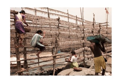 Drying fish, Versova