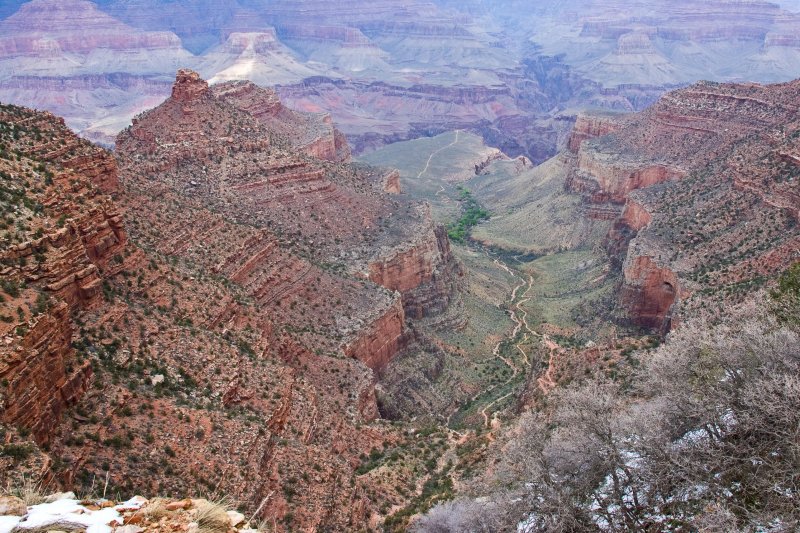 I wont be hiking on this part of the Bright Angel Trail -- its about 5-6 miles to the river from the South Rim.