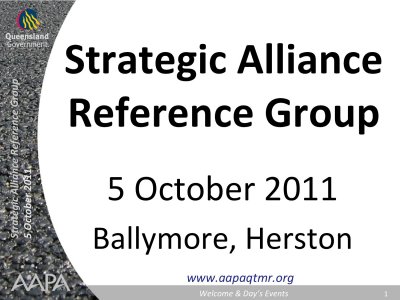 Strategic Alliance Reference Group 5 October 2011
