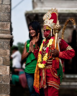 Hanuman and Nepali girl