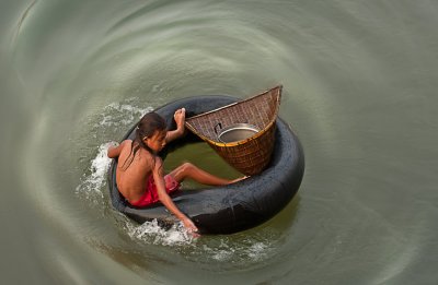 Girl on a tube