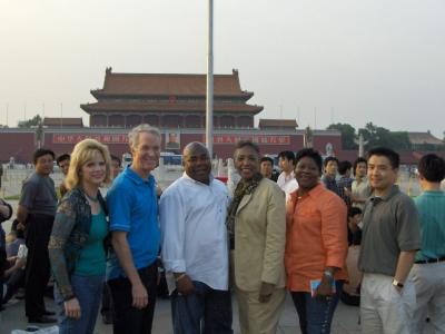 Posing in front the Tiananmen...