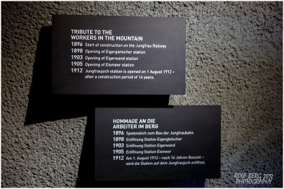 Memorial tablet Jungfrau railway