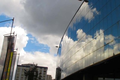 Clouds reflected in Anthropological museum