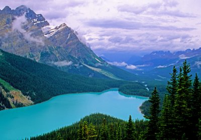 Peyto Lake and Mistaya Mountain, Banff National Park, Alberta, Canada