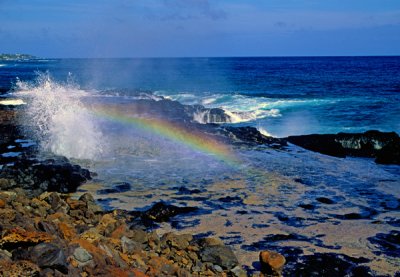 Spouting horn, Poi Pu Beach, Kauai, HI