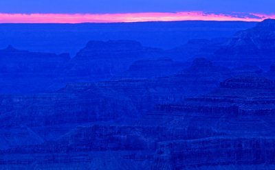 Blue layers after sunset, Yavapai Point, South Rim, Grand Canyon National Park, AZ