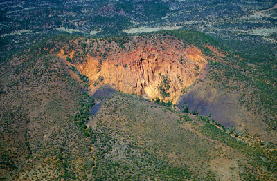 Layers of a cinder cone exposed by erosion, Red Mountain, AZ