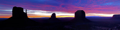 Mitten and Merrick Buttes at Sunrise, Monument Valley, Navajo Tribal Park, AZ/UT