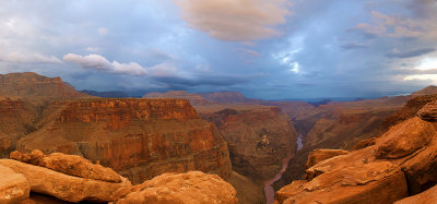 Looking West from Toroweap Point at sunrise, Grand Canyon National Park, AZ