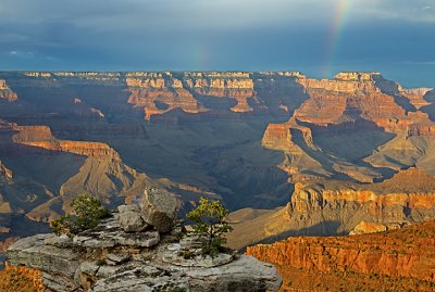 Double rainbow at Mather Point, Grand Canyon National Park, AZ