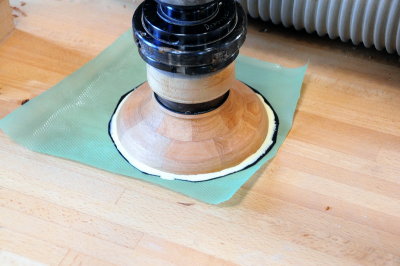 Add a black veneer layer to top half.