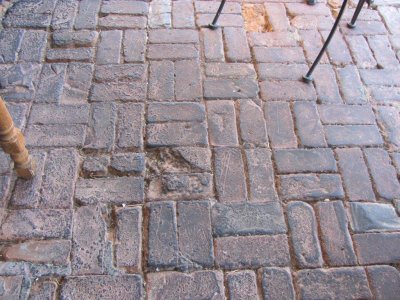 2012 . 04-21-12 #2909 ACTC - Bisbee Copper Queen Hotel original brick floor in patio restaurant.jpg