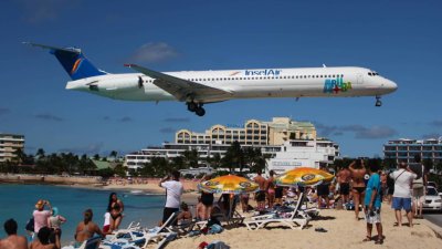 Small Plane Landing in St. Maarten