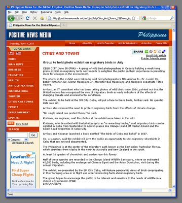 Online Newsfeed (click original size below to read article)
