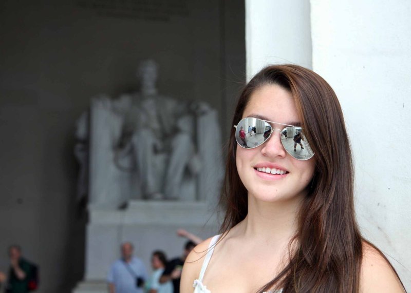 Mia at Lincoln Memorial