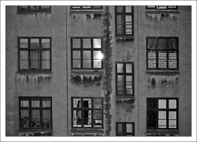 Windows in a backyard Nrrebro - Copenhagen in the 70s