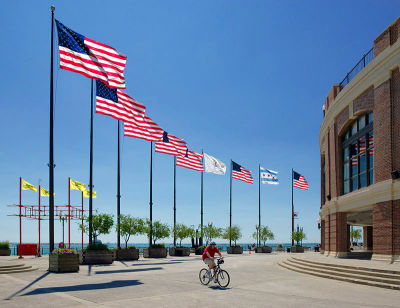 Flags at Navy Pier