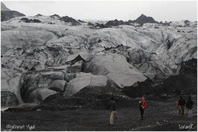 Vatnajkull glacier covered with ashes